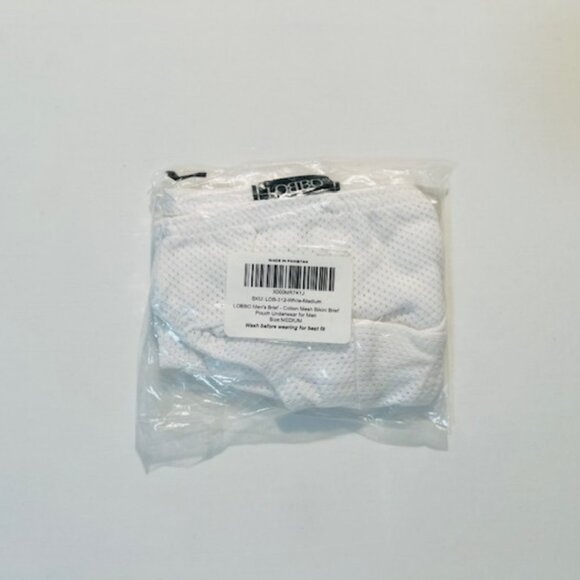 LOBBO Size M 100% Cotton Mesh Bikini Brief - White - LOB-WHT-M - Picture 8 of 11